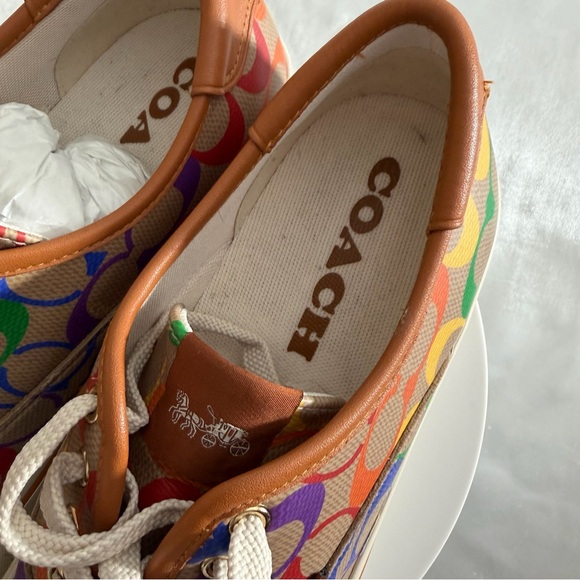 NEW 🌈 COACH 🌸 Women's Citysole Skate Sneakers in the Rainbow Signature Canvas ‼️ - Picture 8 of 12